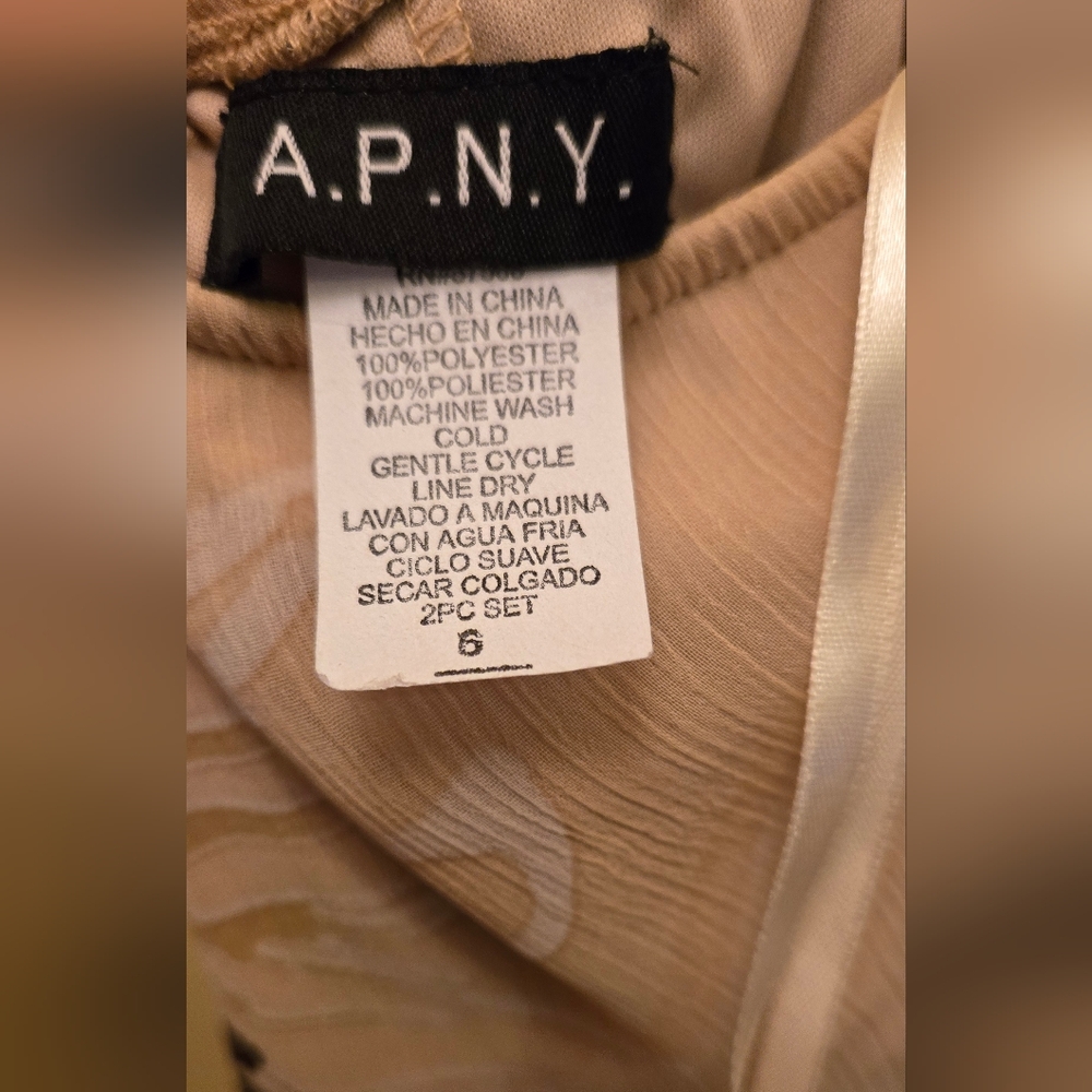 A.P.N.Y. Womens Beige and Black Backless Halter Dress - Picture 4 of 4